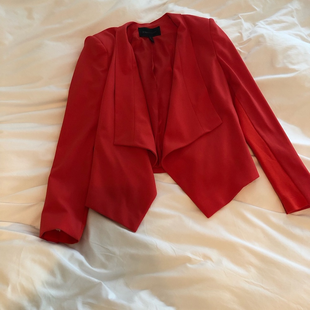 BCBGMAXAZRIA Salmon Coral Waterfall Blazer